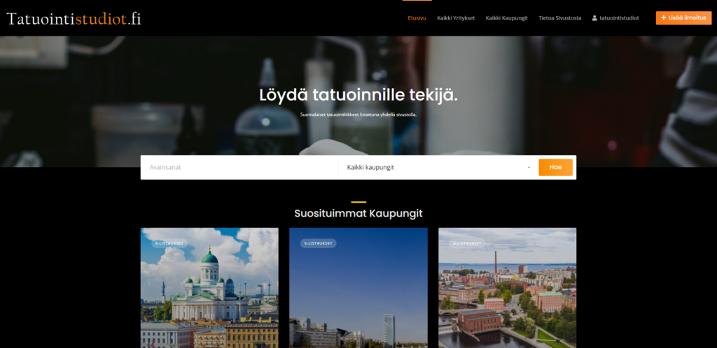 Tatuointistudiot.fi etusivu